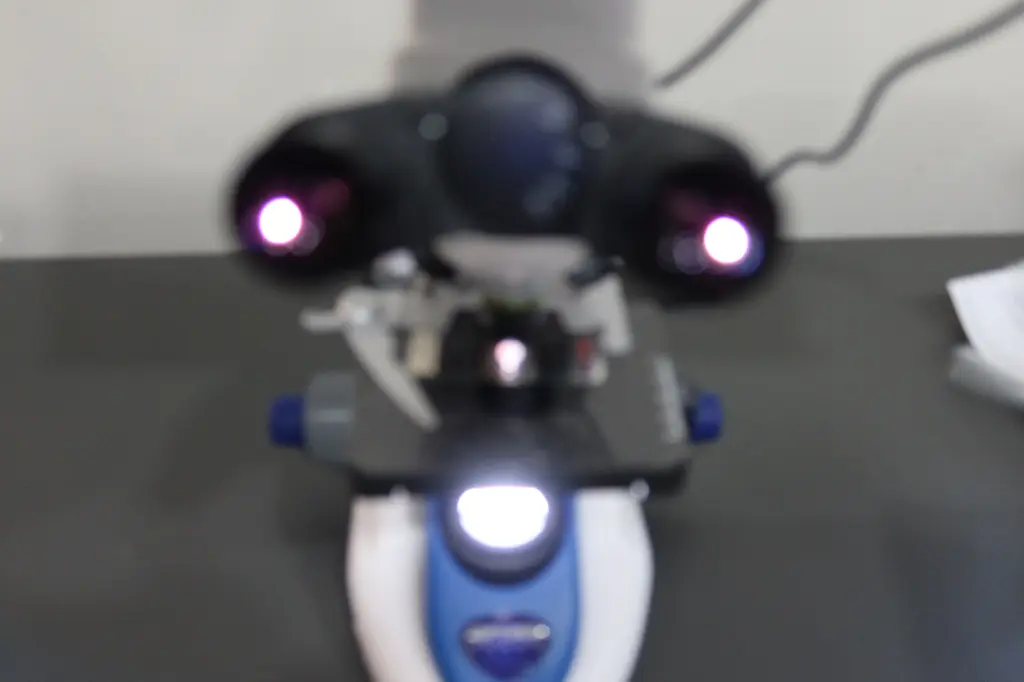 Microscópio didático de laboratório
