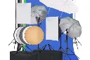 Kit de iluminação para estúdio fotográfico, c/ 5 fundos coloridos